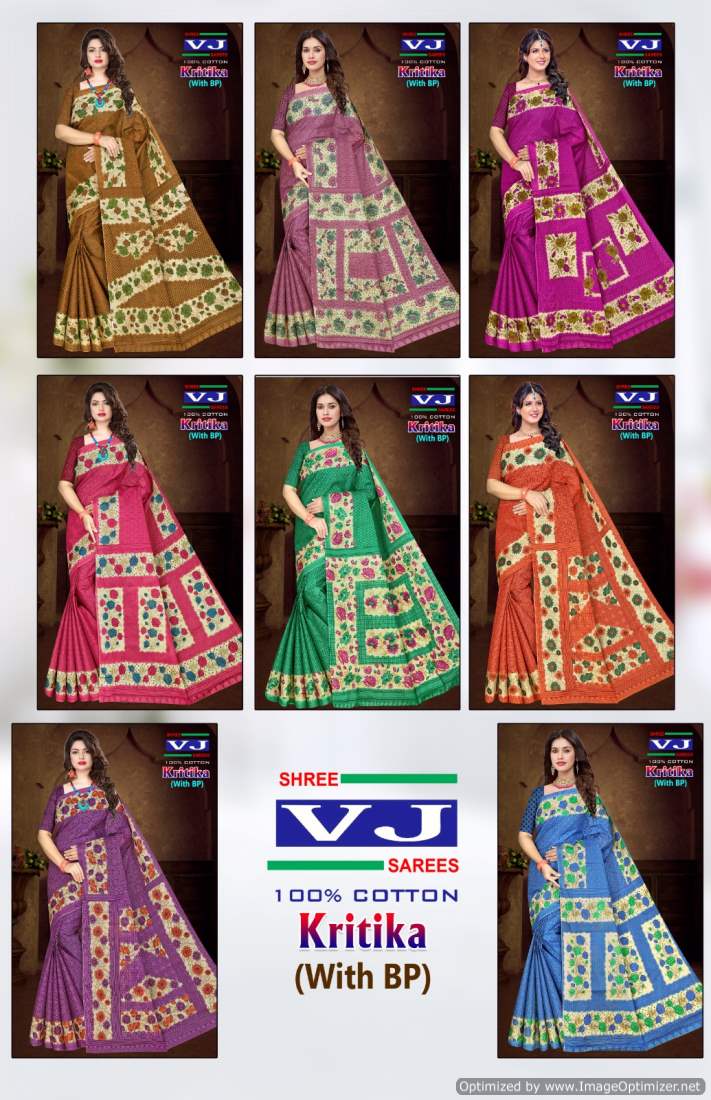 Kritika Vol 1 By By Shree VJ Daily Wear Cotton Printed Sarees Wholesale Market In Surat